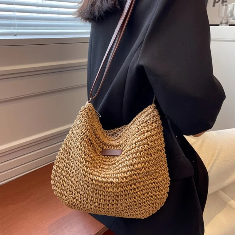 Bolso Tote de Paja Tejida | Estilo Natural y Elegancia para el Verano